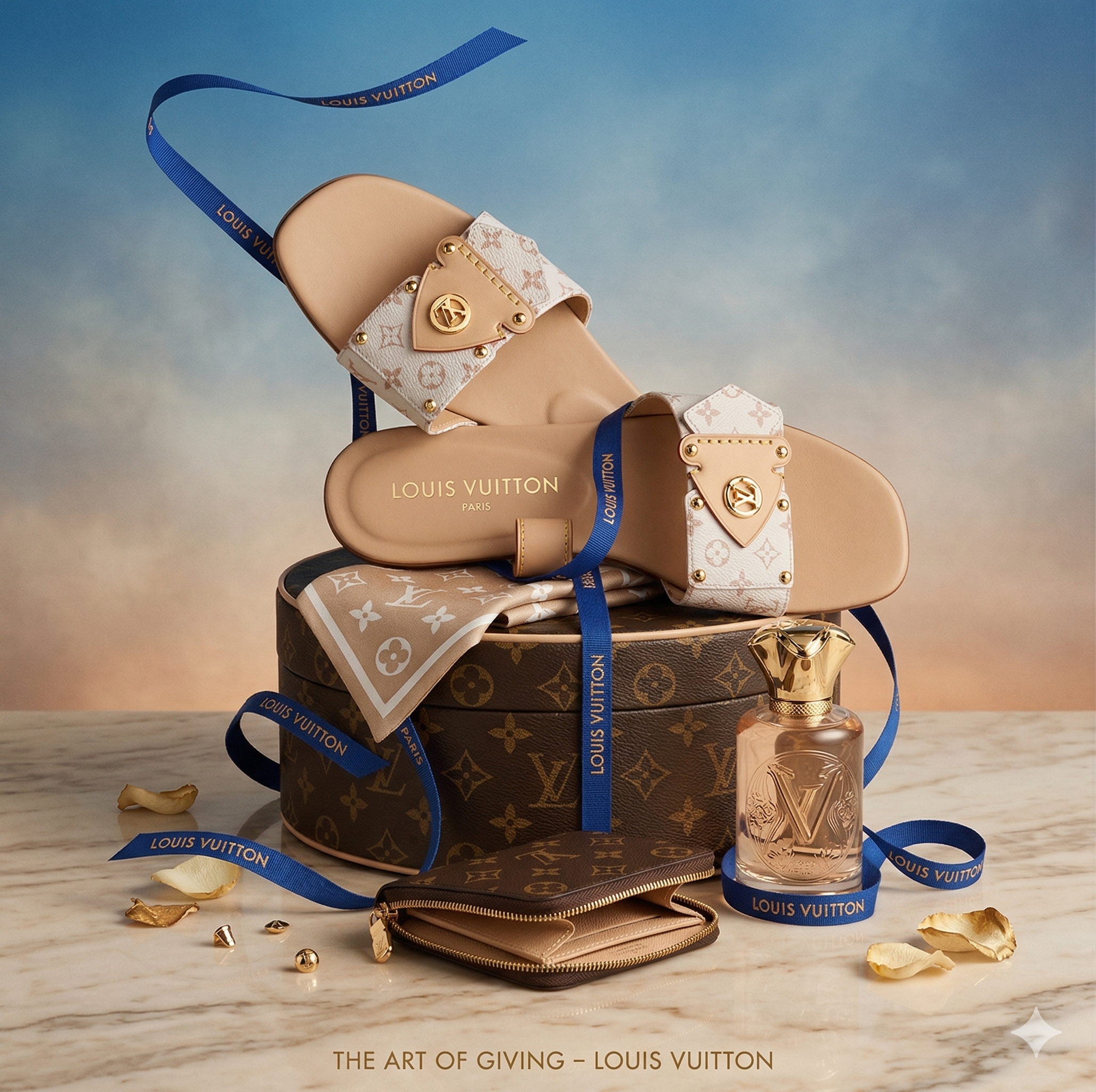 Luxury designer shoes on display